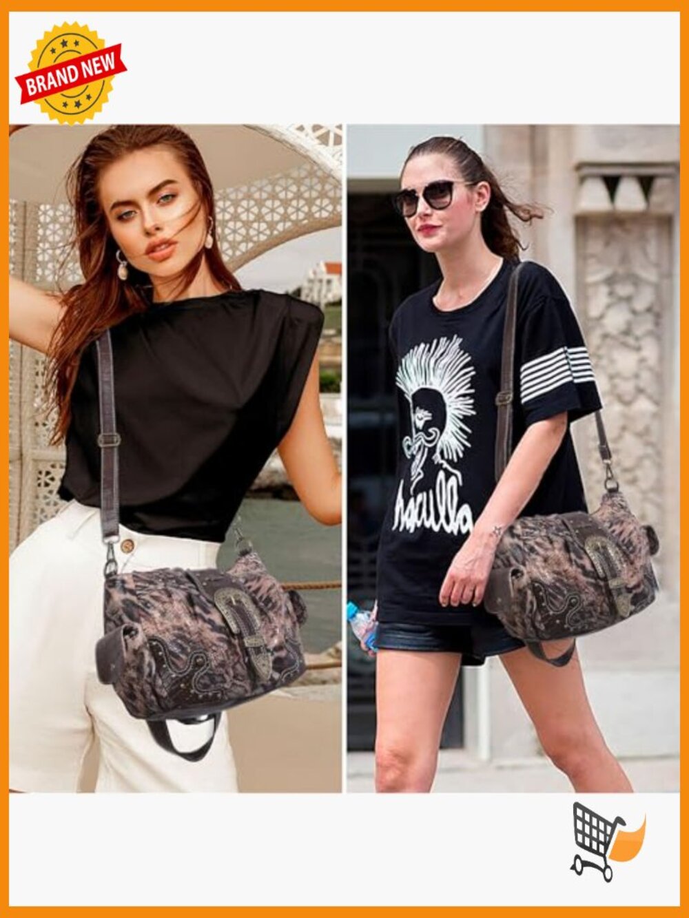 Vegan Leather Hobo Bag Crossbody Shoulder Tote Large Capacity Handbag - Picture 7 of 7